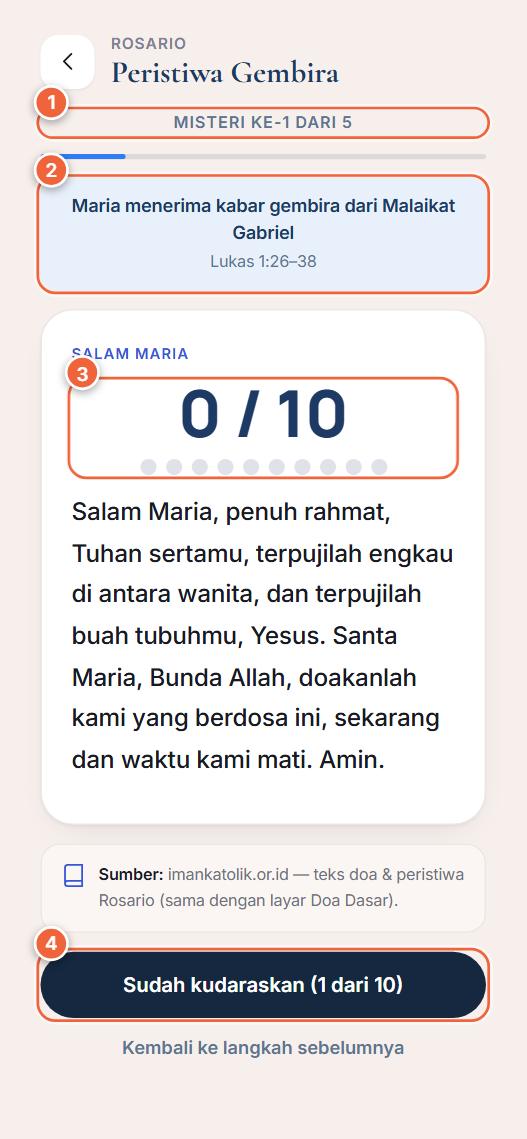 Rosario terpandu dengan hitungan Salam Maria
