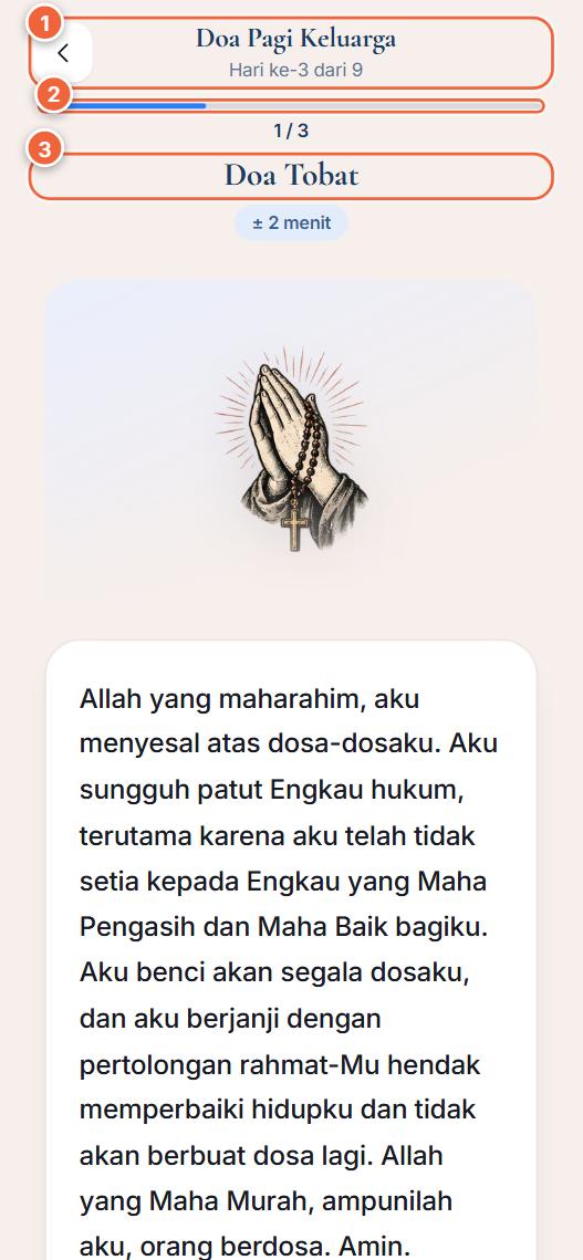 Doa dalam rangkaian dengan bilah kemajuan di atas